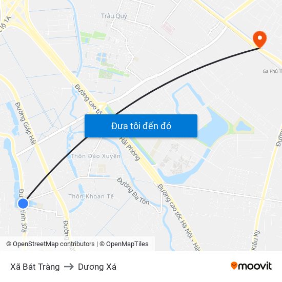 Xã Bát Tràng to Dương Xá map