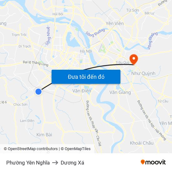 Phường Yên Nghĩa to Dương Xá map