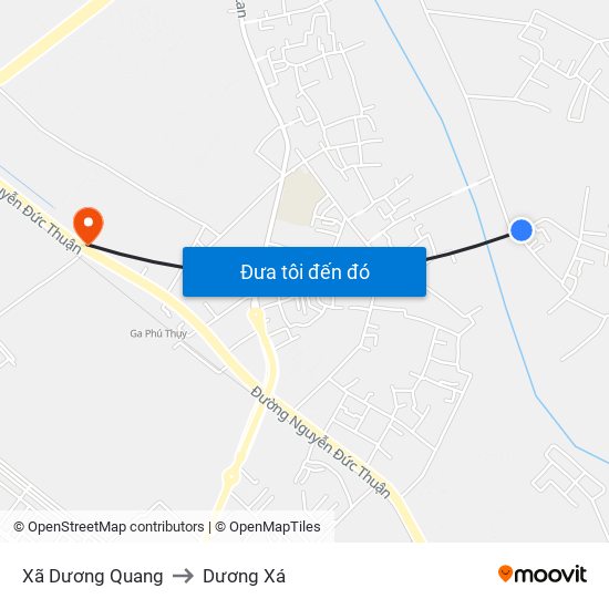 Xã Dương Quang to Dương Xá map