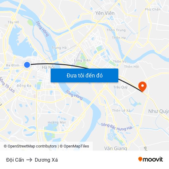 Đội Cấn to Dương Xá map