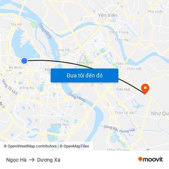 Ngọc Hà to Dương Xá map