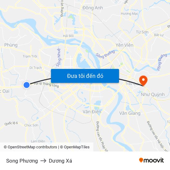 Song Phương to Dương Xá map