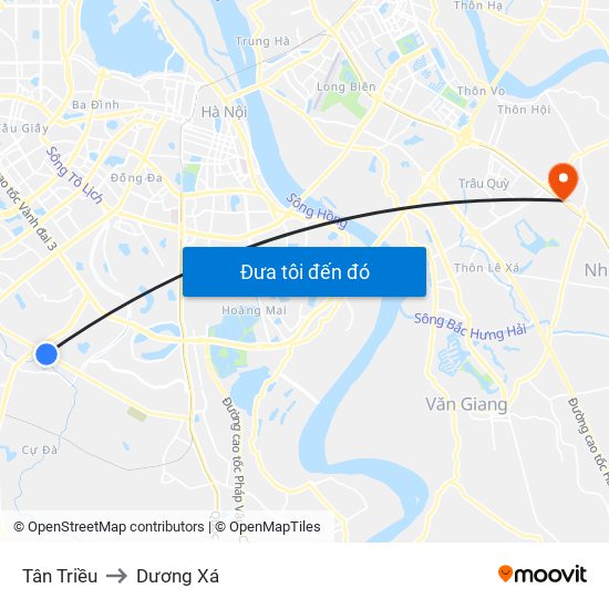 Tân Triều to Dương Xá map