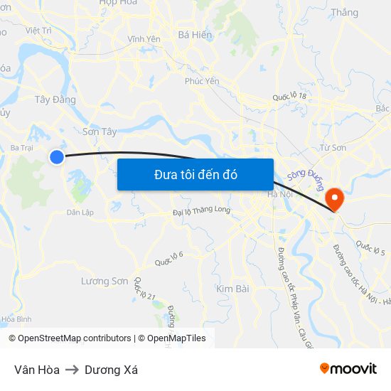 Vân Hòa to Dương Xá map