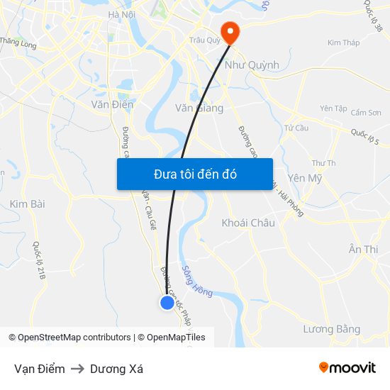 Vạn Điểm to Dương Xá map