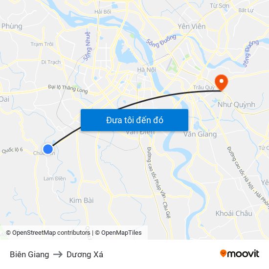 Biên Giang to Dương Xá map
