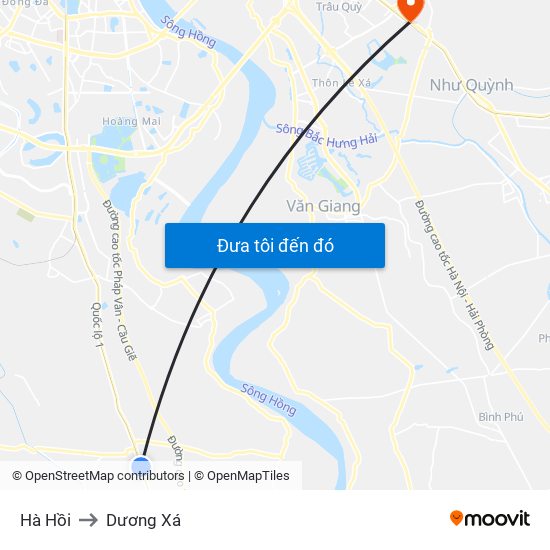 Hà Hồi to Dương Xá map