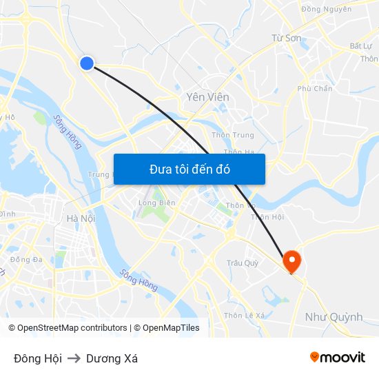 Đông Hội to Dương Xá map