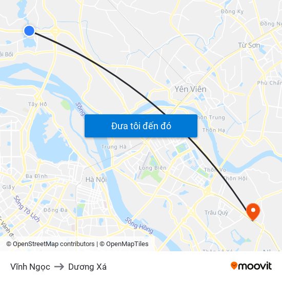 Vĩnh Ngọc to Dương Xá map