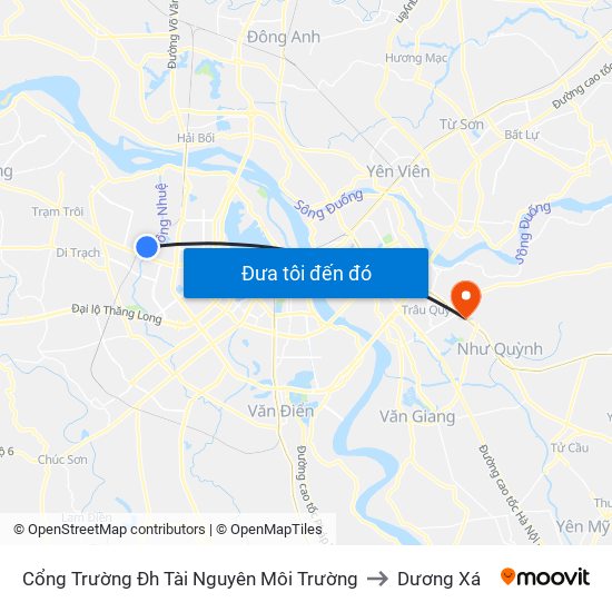 Cổng Trường Đh Tài Nguyên Môi Trường to Dương Xá map