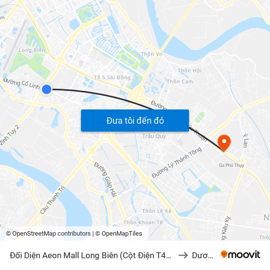 Đối Diện Aeon Mall Long Biên (Cột Điện T4a/2a-B Đường Cổ Linh) to Dương Xá map