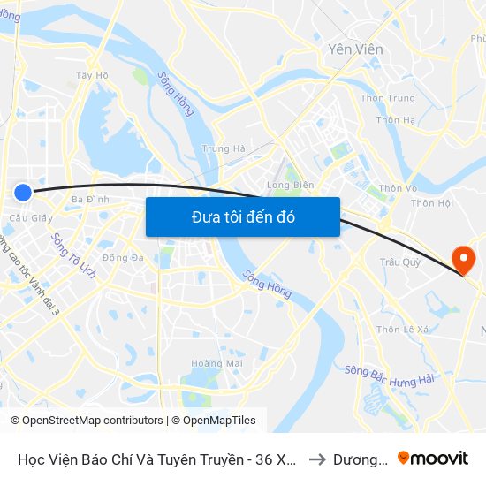 Học Viện Báo Chí Và Tuyên Truyền - 36 Xuân Thủy to Dương Xá map