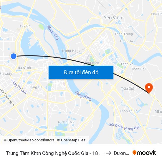 Trung Tâm Khtn Công Nghệ Quốc Gia - 18 Hoàng Quốc Việt to Dương Xá map