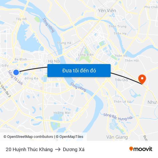 20 Huỳnh Thúc Kháng to Dương Xá map