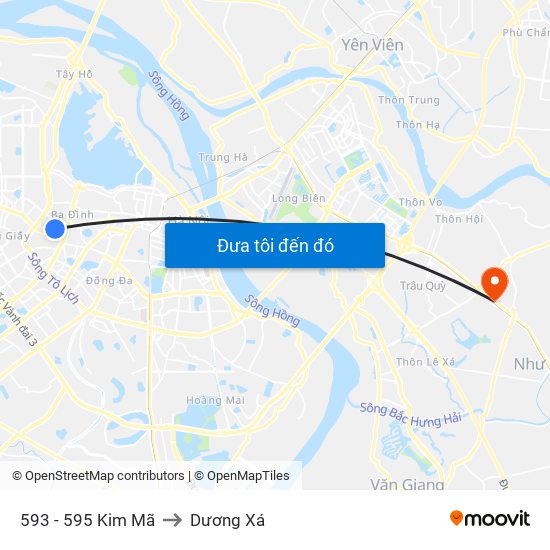 593 - 595 Kim Mã to Dương Xá map