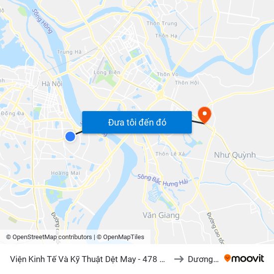 Viện Kinh Tế Và Kỹ Thuật Dệt May - 478 Minh Khai to Dương Xá map