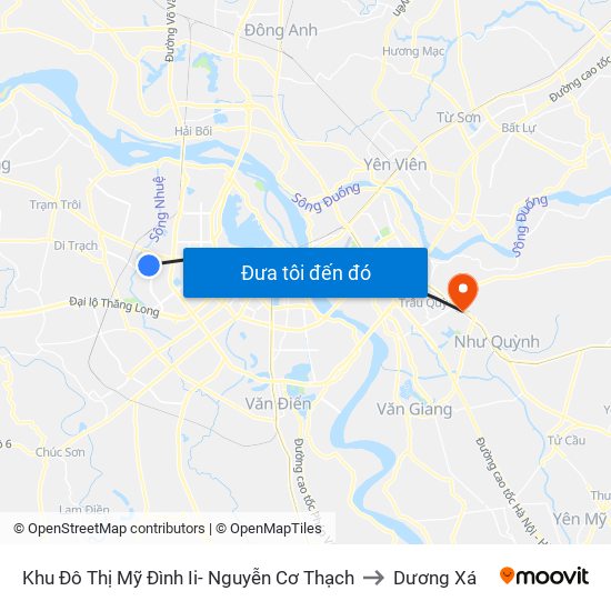 Khu Đô Thị Mỹ Đình Ii- Nguyễn Cơ Thạch to Dương Xá map