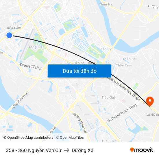 358 - 360 Nguyễn Văn Cừ to Dương Xá map