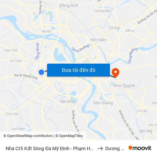 Nhà Ct5 Kđt Sông Đà Mỹ Đình - Phạm Hùng to Dương Xá map