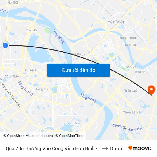 Qua 70m Đường Vào Công Viên Hòa Bình - Phạm Văn Đồng to Dương Xá map