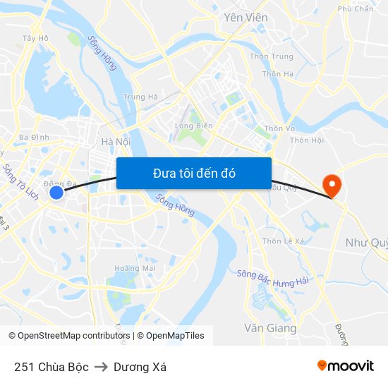 251 Chùa Bộc to Dương Xá map