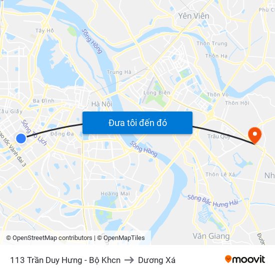 113 Trần Duy Hưng - Bộ Khcn to Dương Xá map