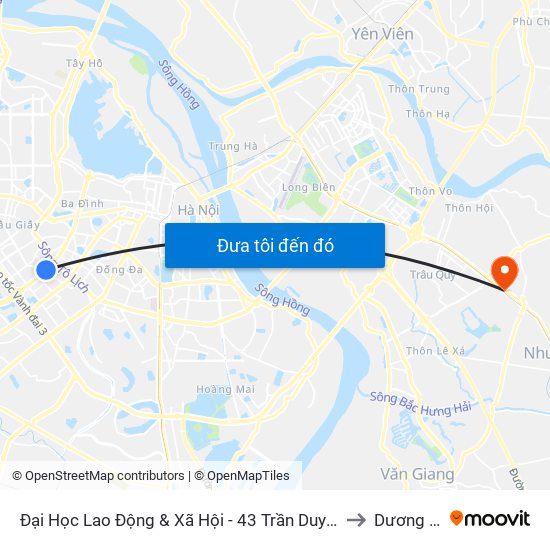 Đại Học Lao Động & Xã Hội - 43 Trần Duy Hưng to Dương Xá map