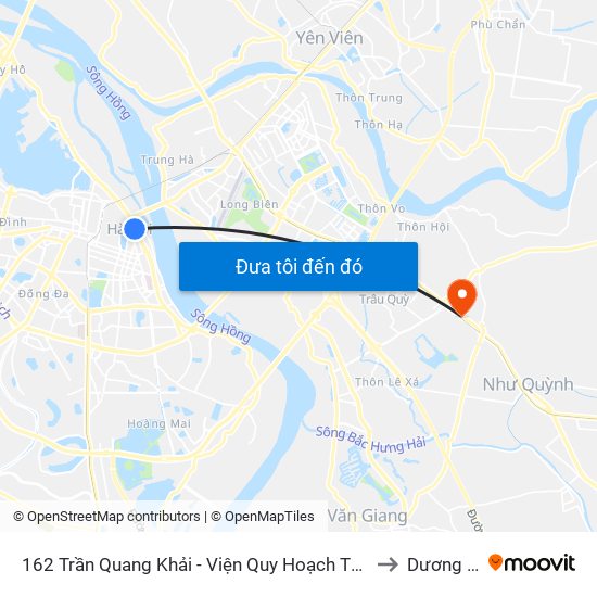 162 Trần Quang Khải - Viện Quy Hoạch Thủy Lợi to Dương Xá map