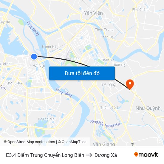 E3.4 Điểm Trung Chuyển Long Biên to Dương Xá map