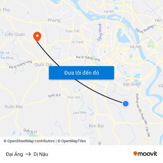 Đại Áng to Dị Nậu map