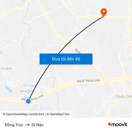 Đồng Trúc to Dị Nậu map