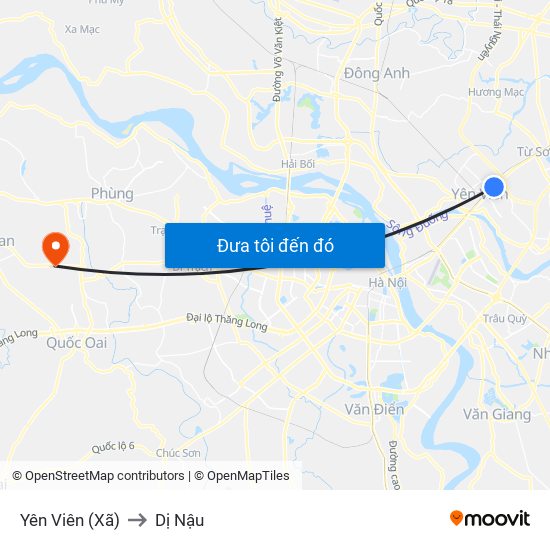 Yên Viên (Xã) to Dị Nậu map
