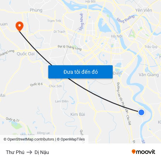 Thư Phú to Dị Nậu map