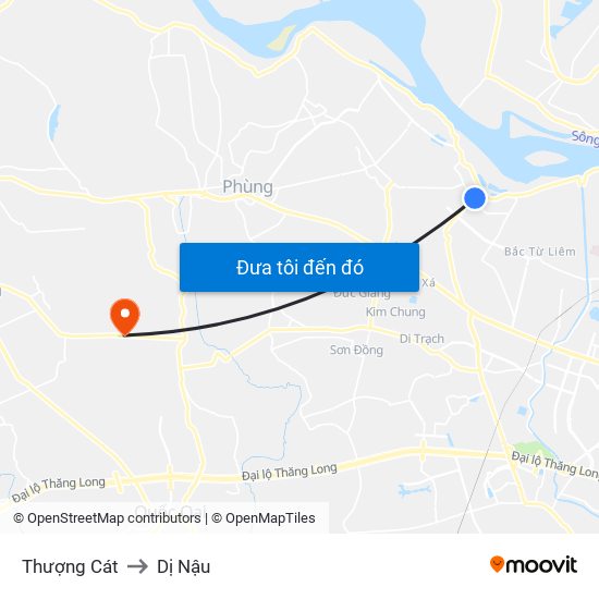 Thượng Cát to Dị Nậu map