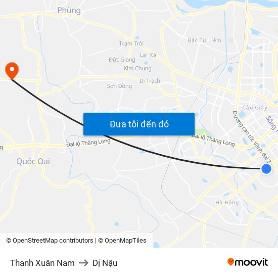 Thanh Xuân Nam to Dị Nậu map