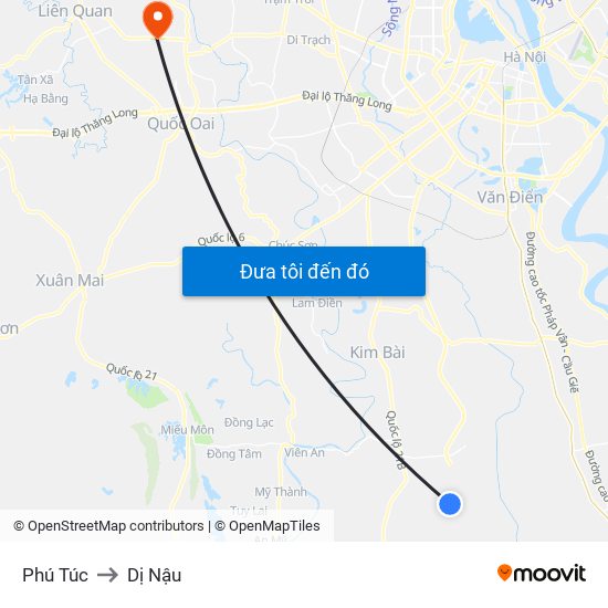 Phú Túc to Dị Nậu map