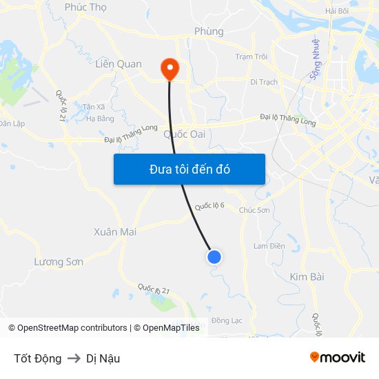 Tốt Động to Dị Nậu map