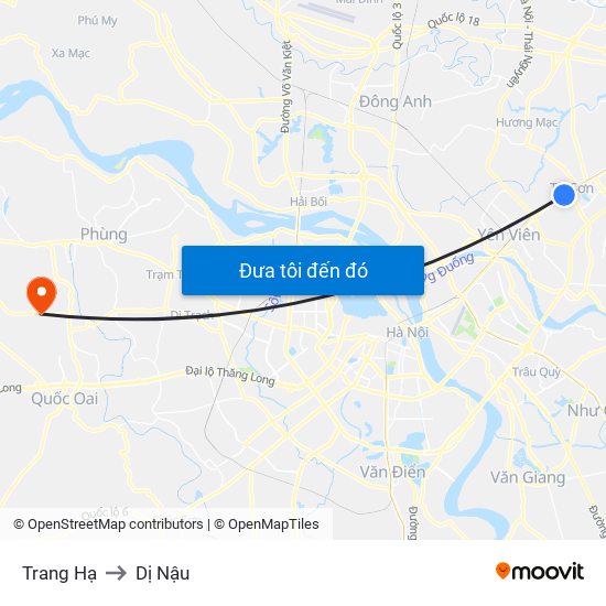 Trang Hạ to Dị Nậu map