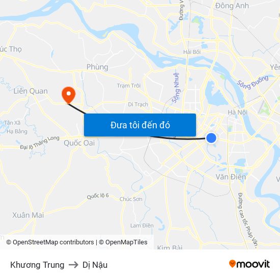 Khương Trung to Dị Nậu map