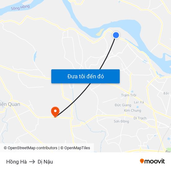 Hồng Hà to Dị Nậu map