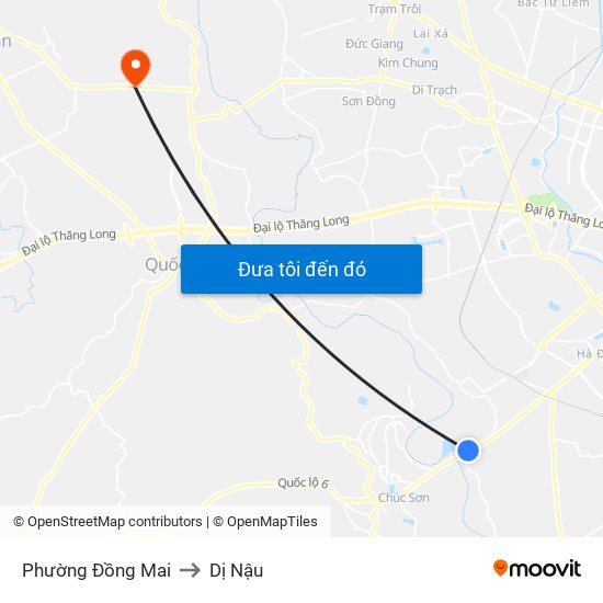 Phường Đồng Mai to Dị Nậu map