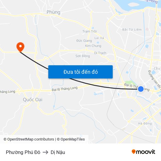 Phường Phú Đô to Dị Nậu map