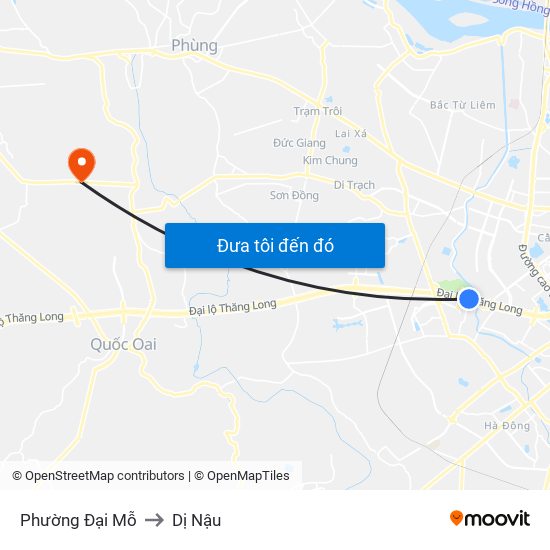 Phường Đại Mỗ to Dị Nậu map