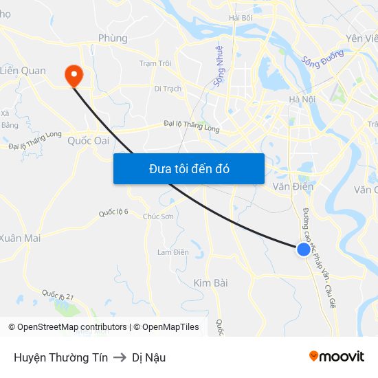 Huyện Thường Tín to Dị Nậu map