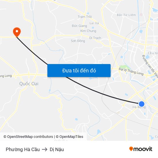 Phường Hà Cầu to Dị Nậu map