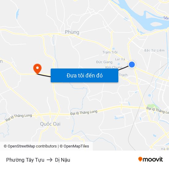 Phường Tây Tựu to Dị Nậu map