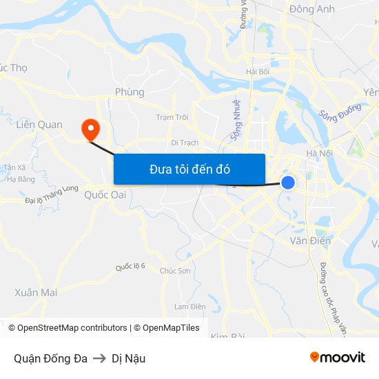 Quận Đống Đa to Dị Nậu map