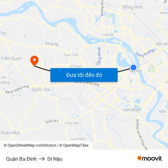 Quận Ba Đình to Dị Nậu map