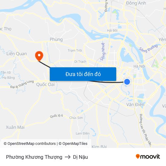 Phường Khương Thượng to Dị Nậu map