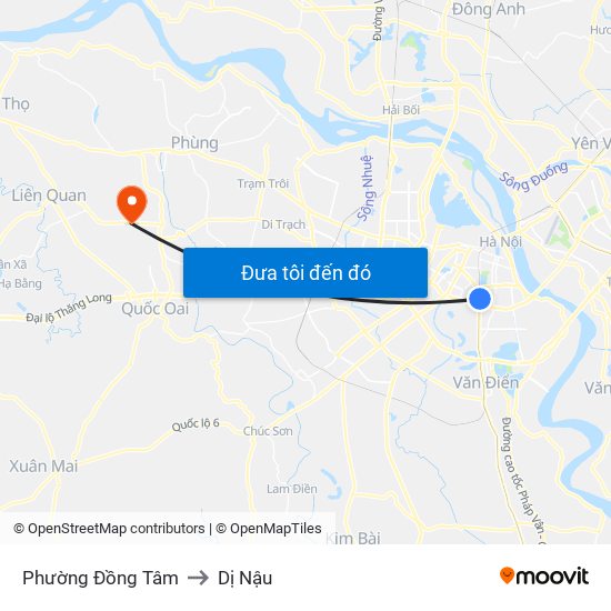 Phường Đồng Tâm to Dị Nậu map